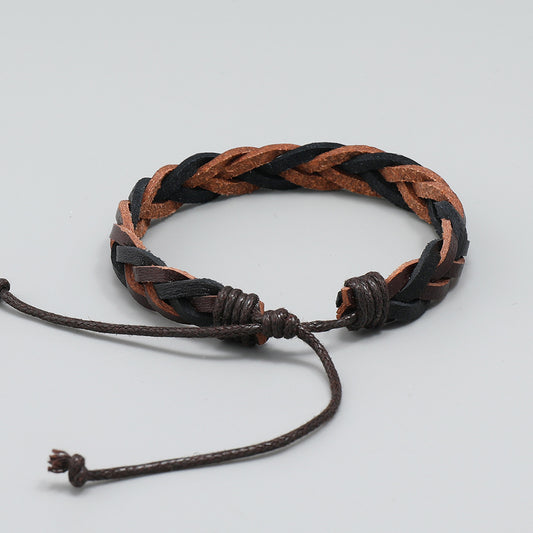 Men's Ornament Simple Handmade Woven Leather Pull Bracelets