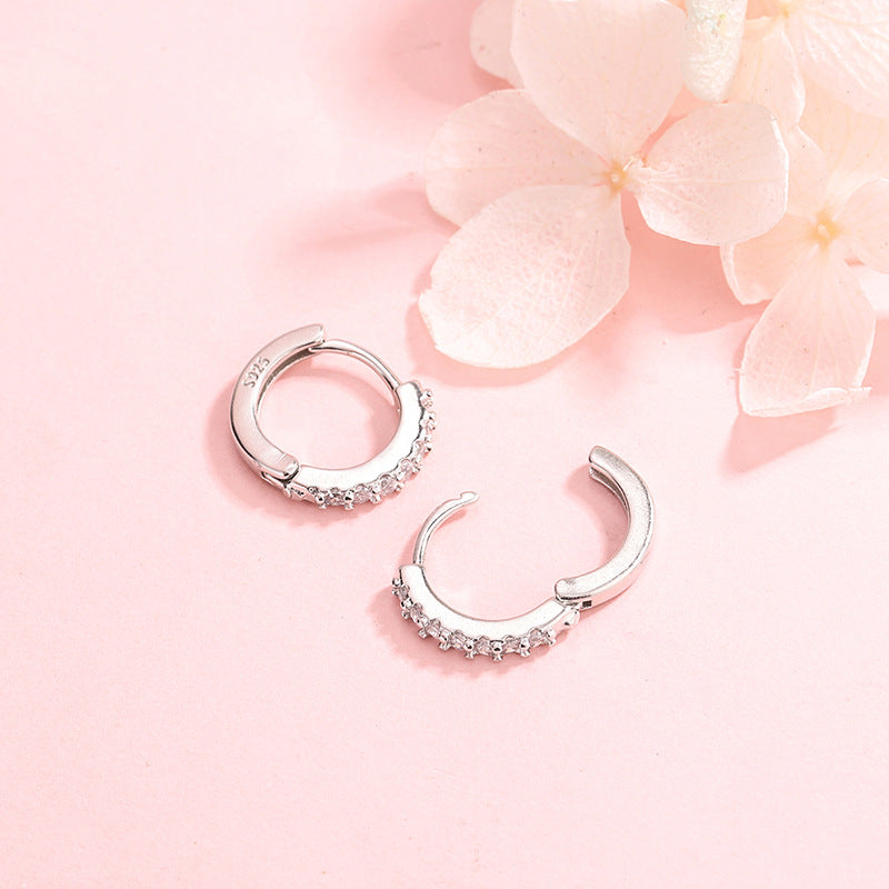 Exquisite, trendige Download-Ohrringe aus Sterlingsilber mit Diamanten für Damen