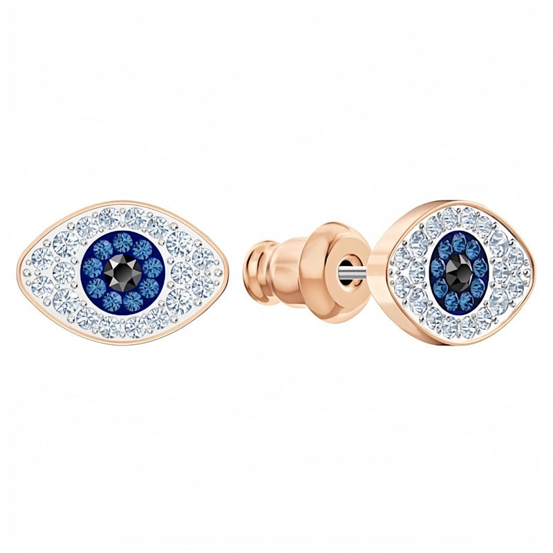 Pair Version Devil's Eye Series Tassel Elements Crystal Rings