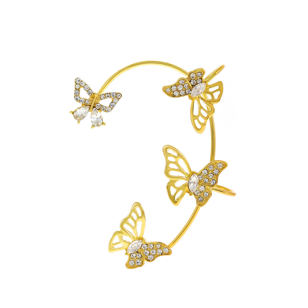 Cold Style Alloy Irregular Butterfly Ear Female Niche Personality Stud Earrings