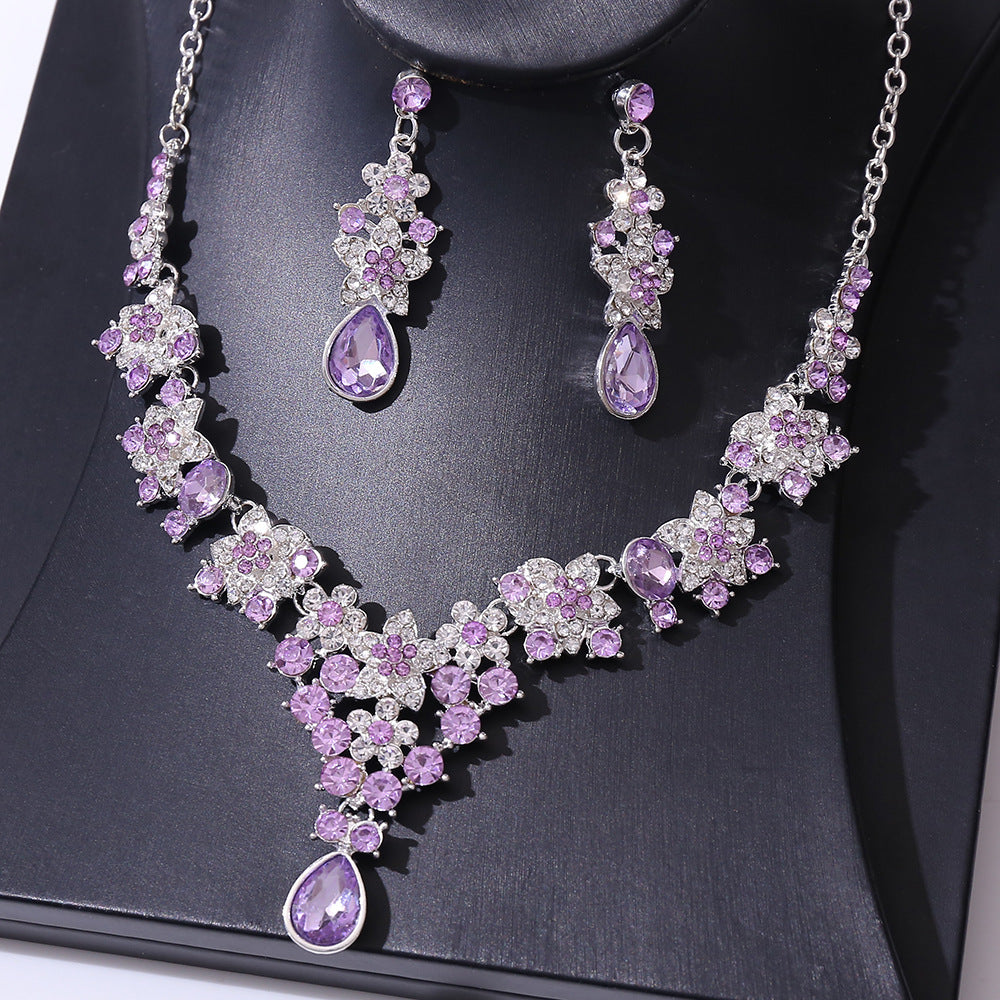 Fashionable Elegant Crystal Bridal Suit Rhinestone Necklaces