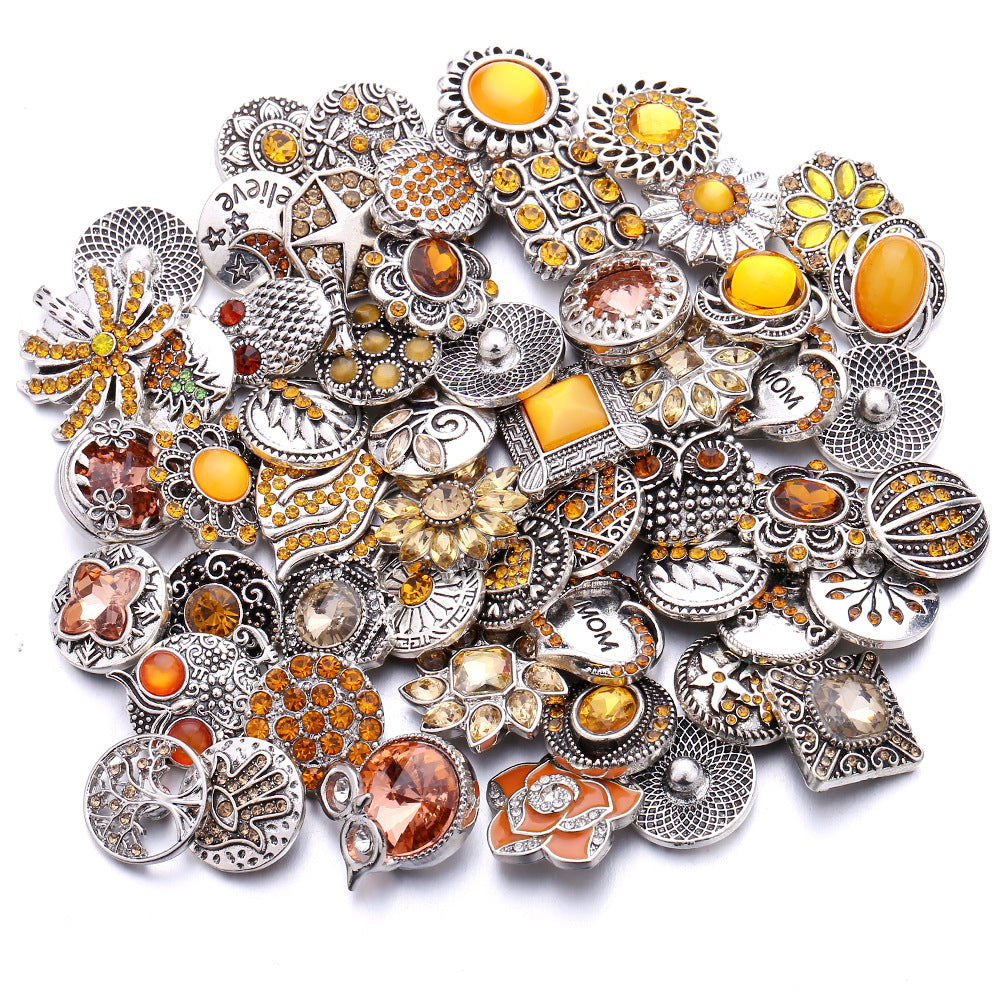 Versatile Solid Color Spot Drill Buttons Bracelets