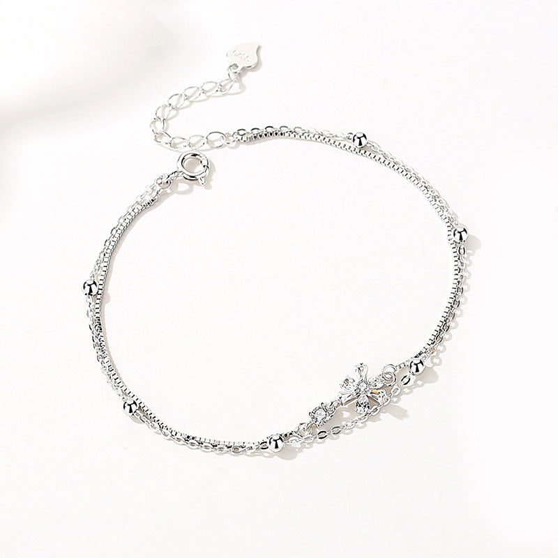 Weibliche Sterling Silber junge Herz-Freundinnen frische künstlerische Armbänder