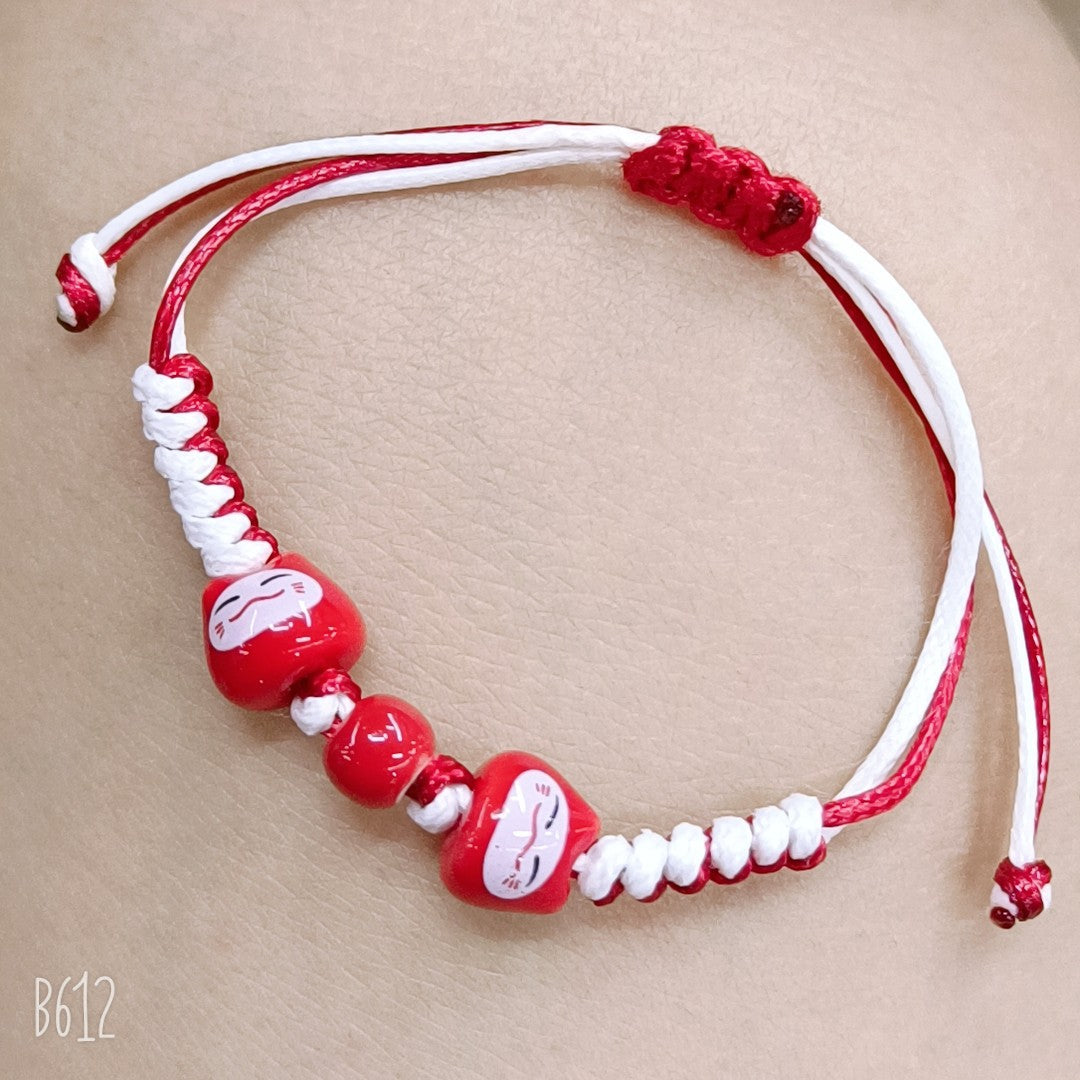 Crystal Jade Red Rope Anklet Two Bracelets