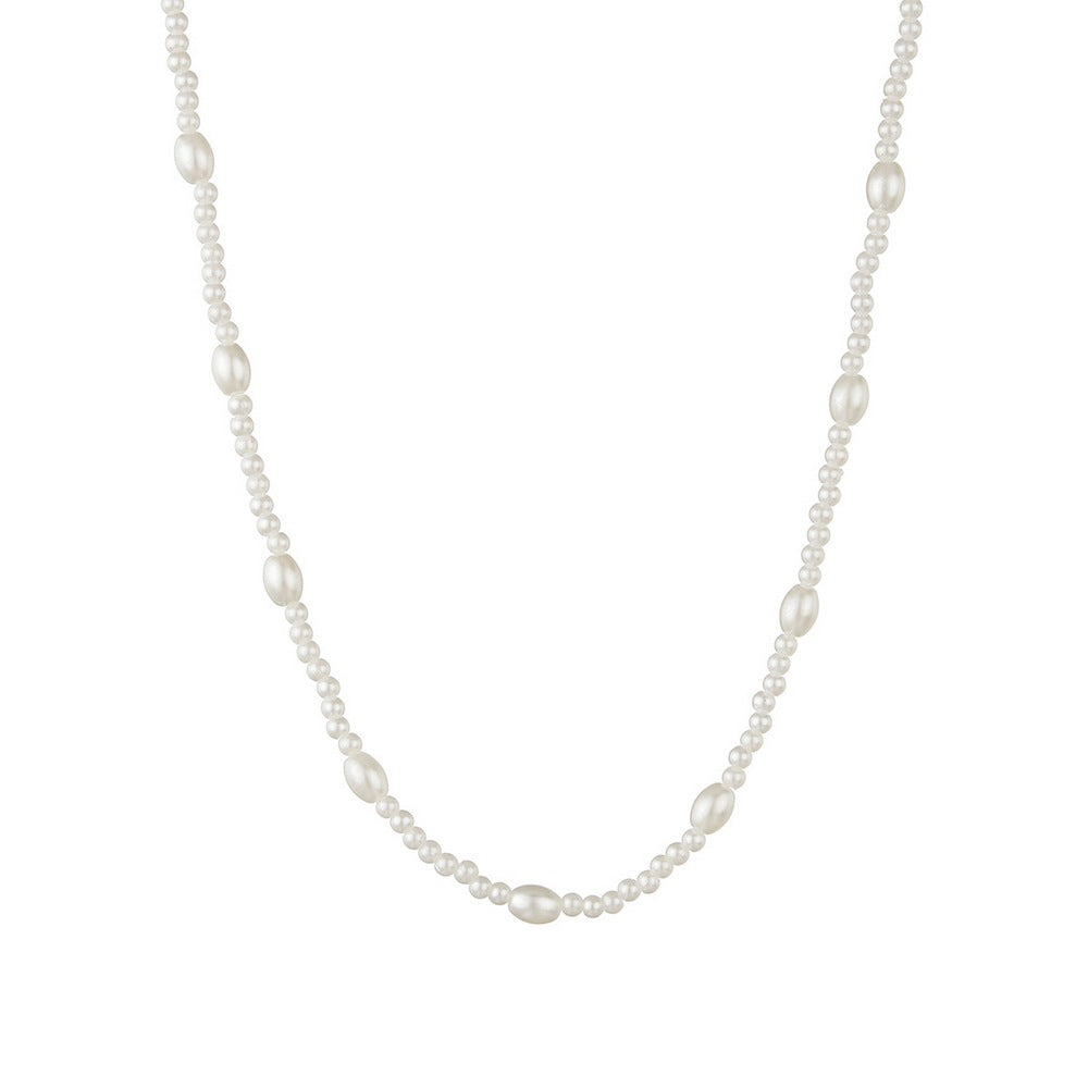 Women's Oval Imitation Pearl Clavicle Chain Neck Necklaces