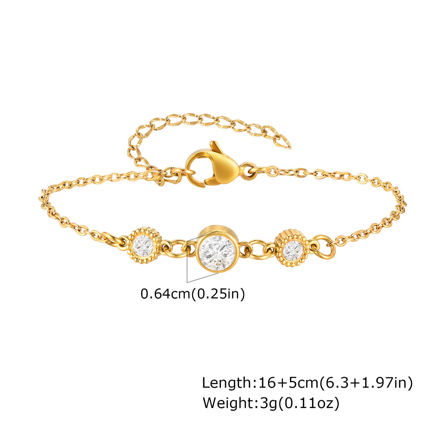 Women's Stainless Steel Zircon Flower Butterfly Full Bracelets