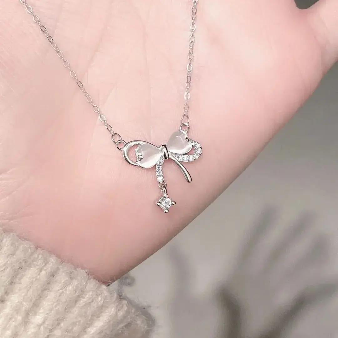 Bow Tassel Affordable Luxury Fashion Sweet Style Clavicle Chain Holiday Pendants