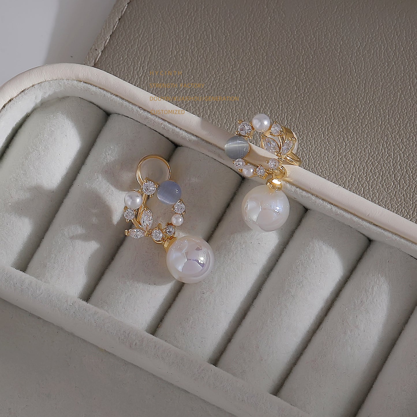 Boucles d'oreilles à Clip légères, opale exquise de luxe, Niche fraîche pour femme