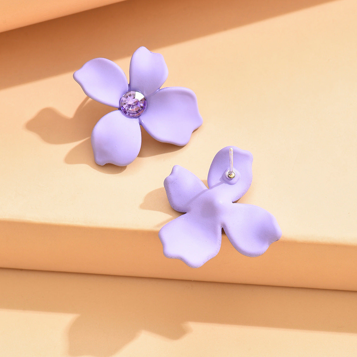 Women's Style Sweet Fresh Simple Paint Flower Personalized Fashionable Irregular Petal Earrings