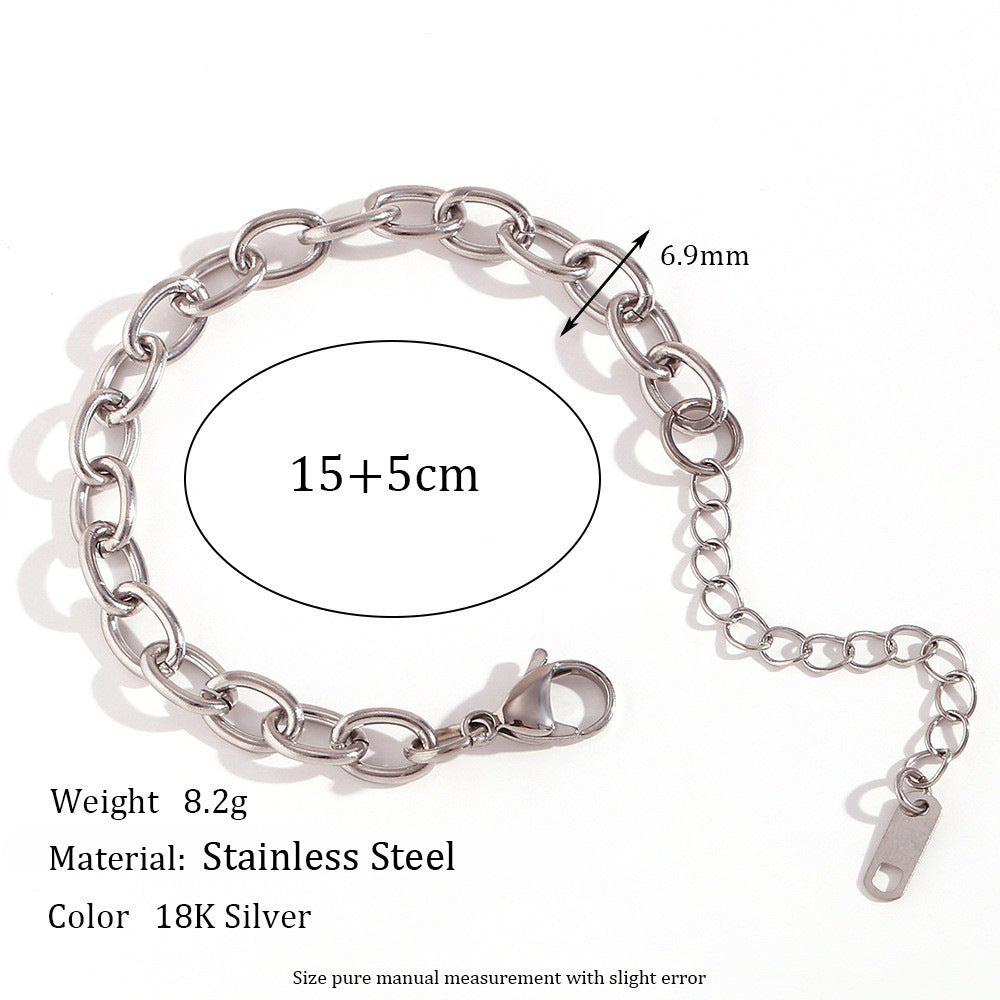 Women's Steel Choker Stainless Gold-plated Cross Chain Necklace