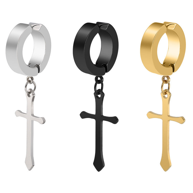 Hop Punk Simple Personality Niche Puncture Titanium Steel Male Ear Clip