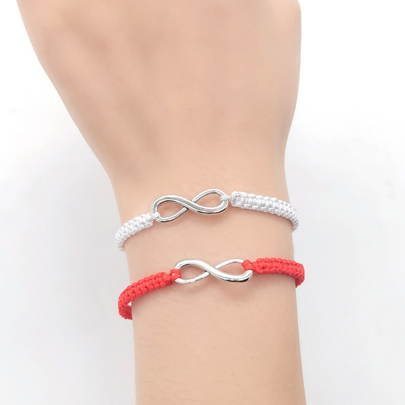 Simple Alloy Words Infinite Woven Adjustable Bracelets