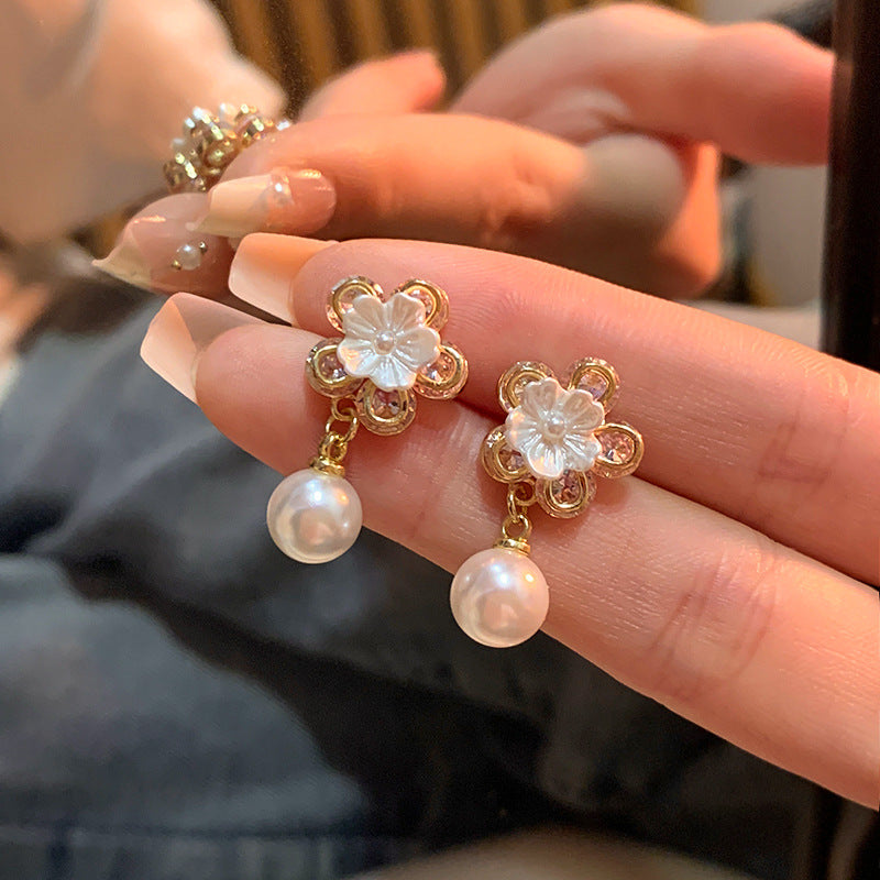 Women's Vacation Style Super Fairy Sweet Flower Seaside Colorful Little Wild Earrings