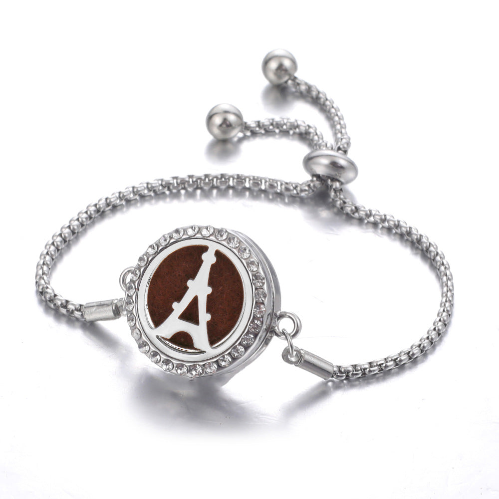 Steel Hollow Oil Lucky Tree Open Box Bracelet