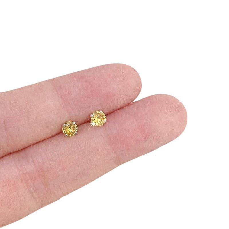 And Compact Exquisite Color Zircon Temperament Earrings