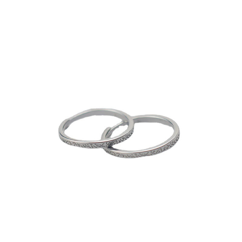 Couple Simple Trendy Cold Creative Opening Rings