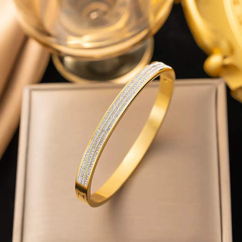 Half Diamond Starry Sky Light Luxury Simple Titanium Rings