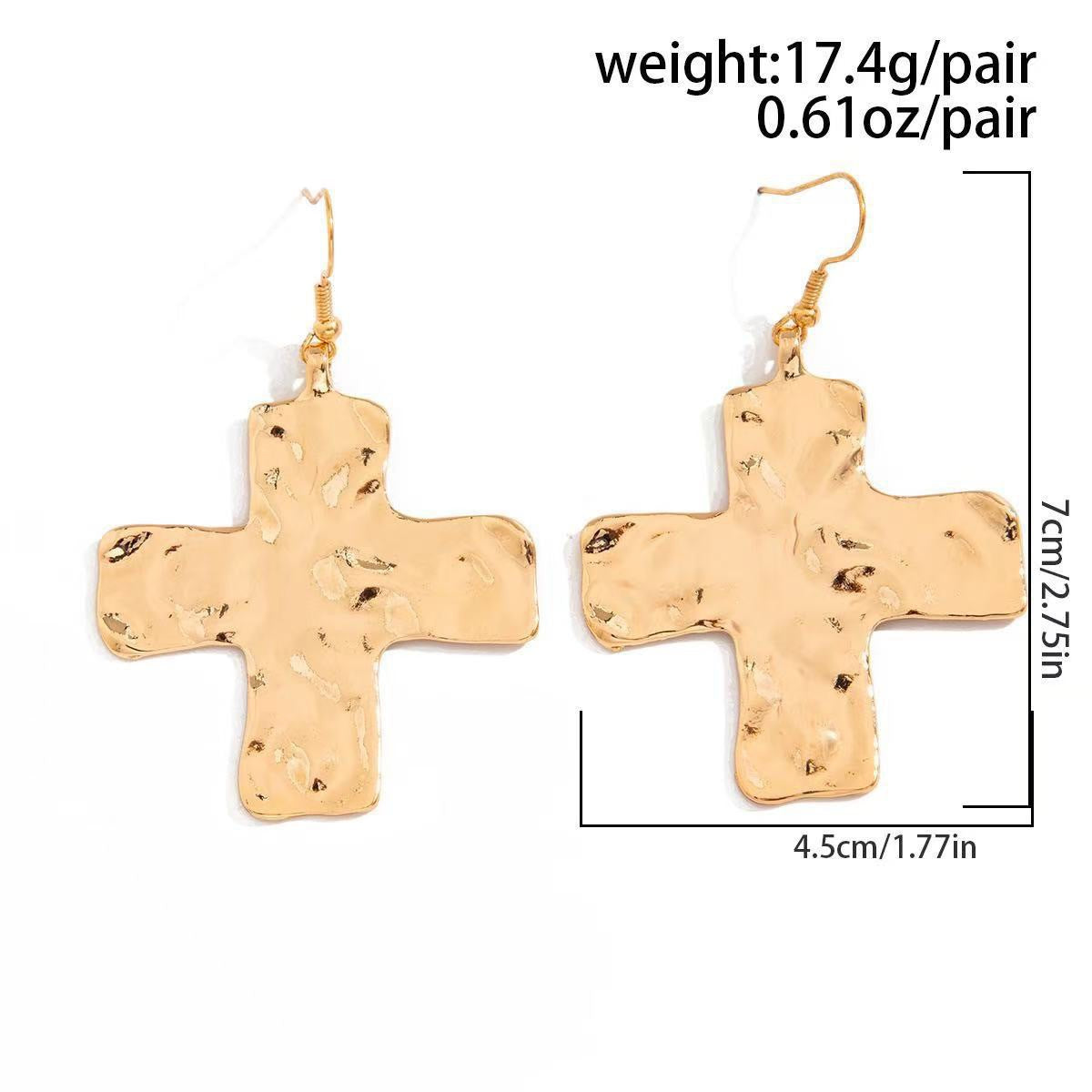 Creative Exaggerated Personalized Cross Geometric Metal Earrings