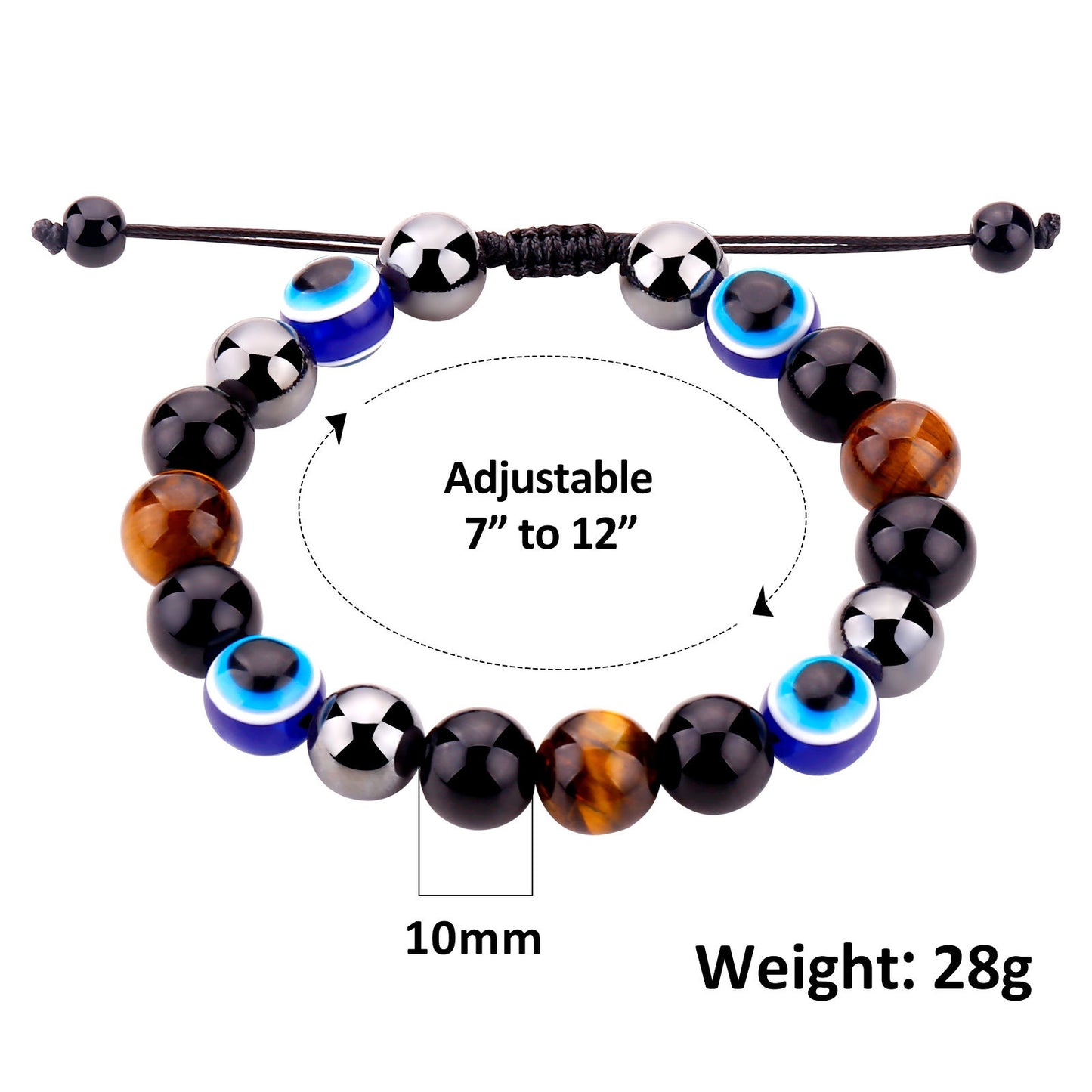 Women's Retro Simple Volcanic Rock Palm Eyes White-barked Bracelets