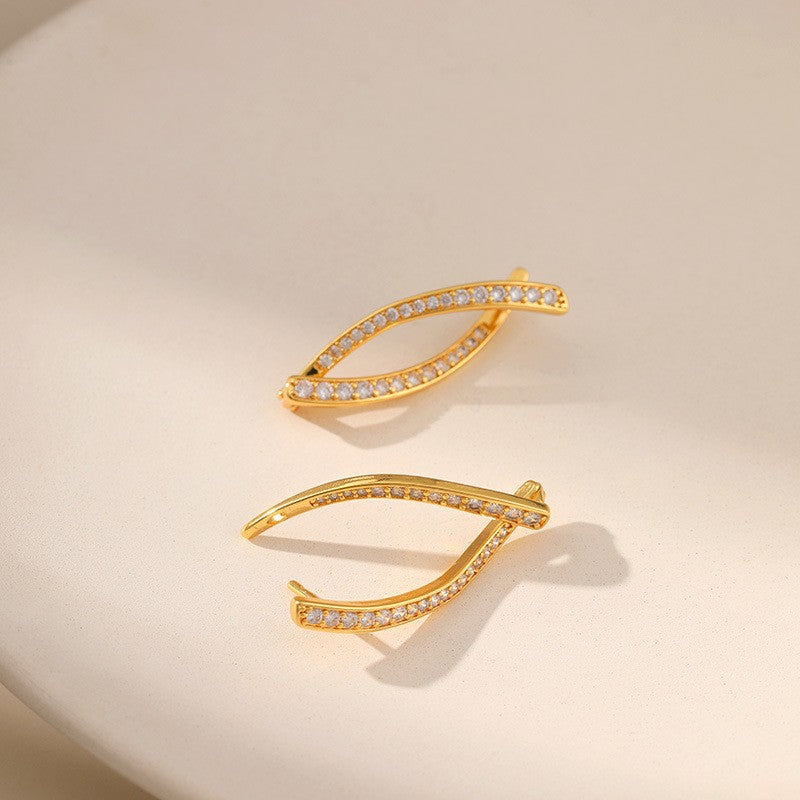 Women's Front Rear Cross Zircon Light Luxury High-grade Earrings