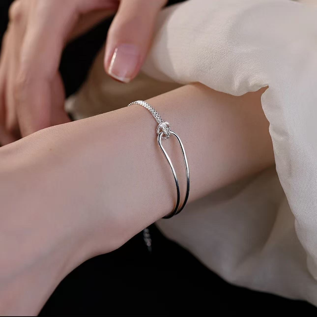 Half Geometric Arc Lines Personality Stitching Bracelets