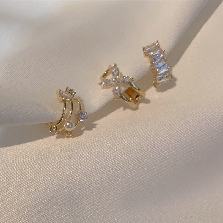 Women's Vintage Zircon Pearl Metal Simple Versatile Ear Clip