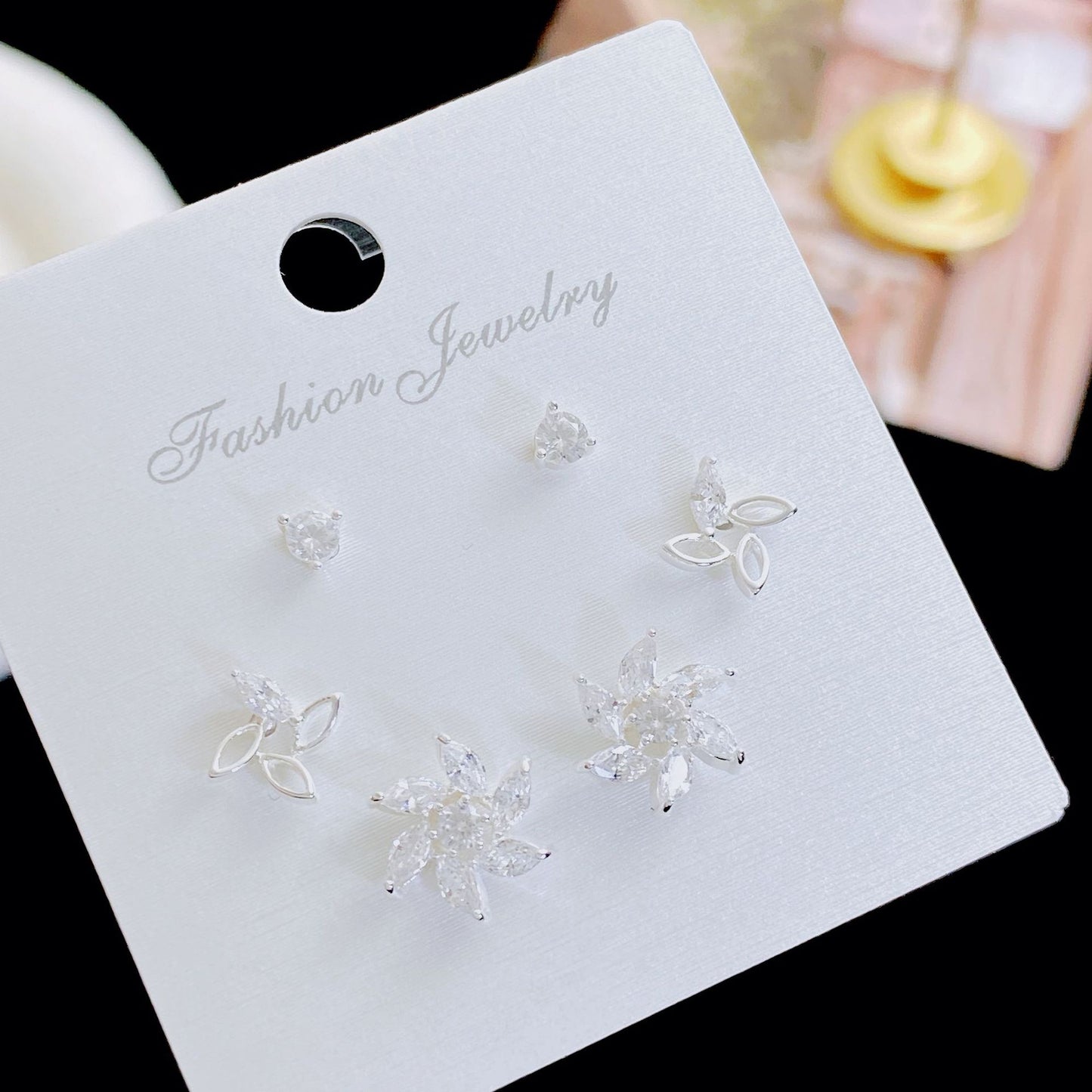 Women's Three Pairs Storage Ear High Sense Earrings
