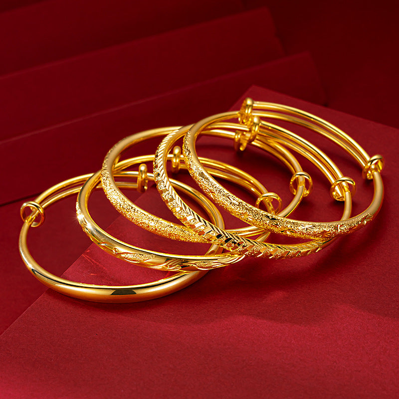 Women's Push-pull Alluvial Gold Meteor Shower Thickened Bracelet