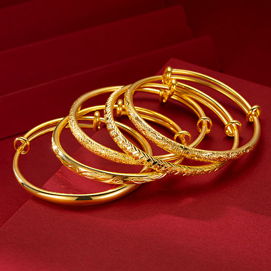 Women's Push-pull Alluvial Gold Meteor Shower Thickened Bracelet