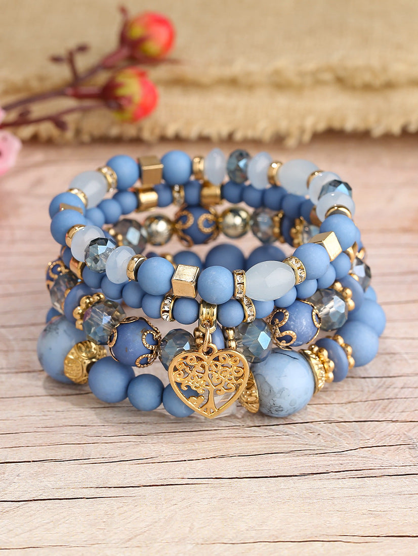 Fashion Bohemian Ethnic Style Crystal Peach Bracelets