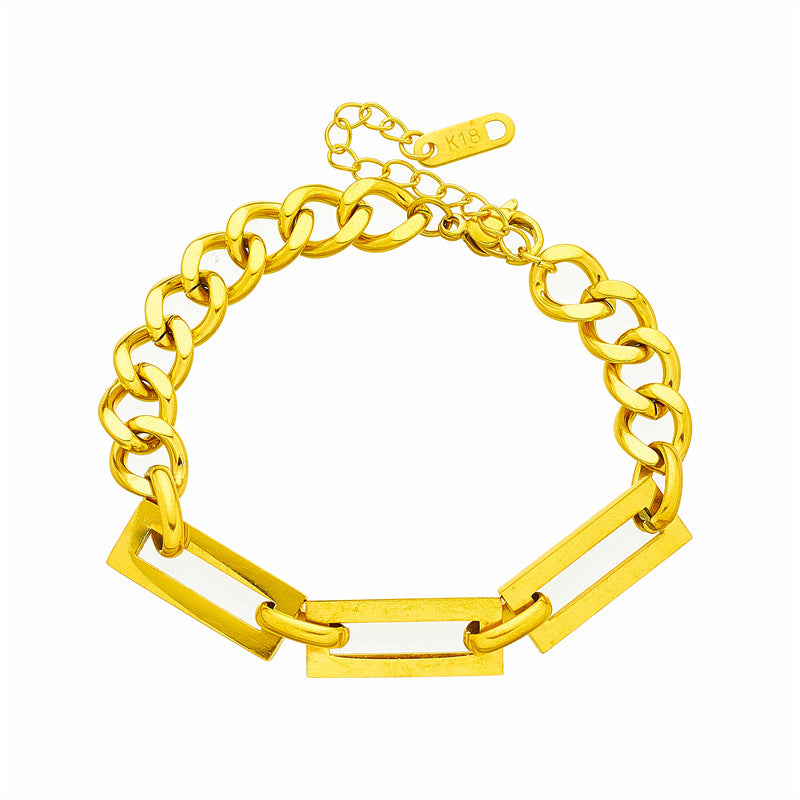Fashion Vintage Metal Hip Hop Punk Gold-plated Titanium Steel Necklaces