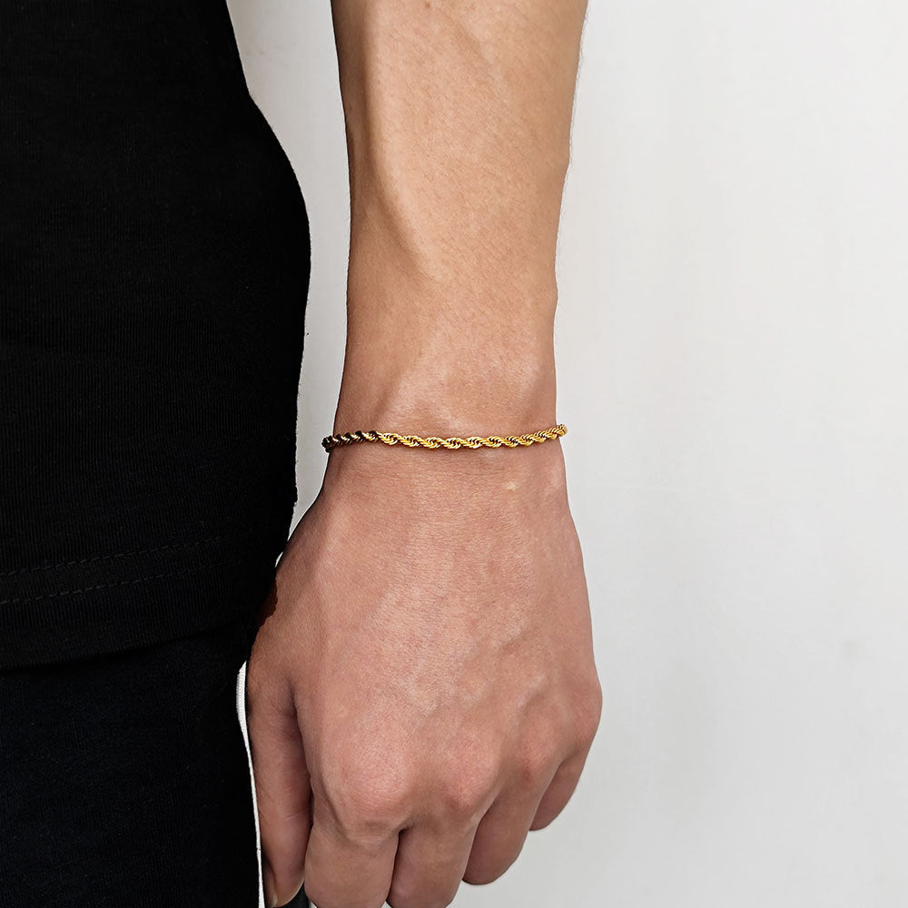 Bracelets de mode en chaîne de fleurs de chanvre en acier inoxydable pour hommes