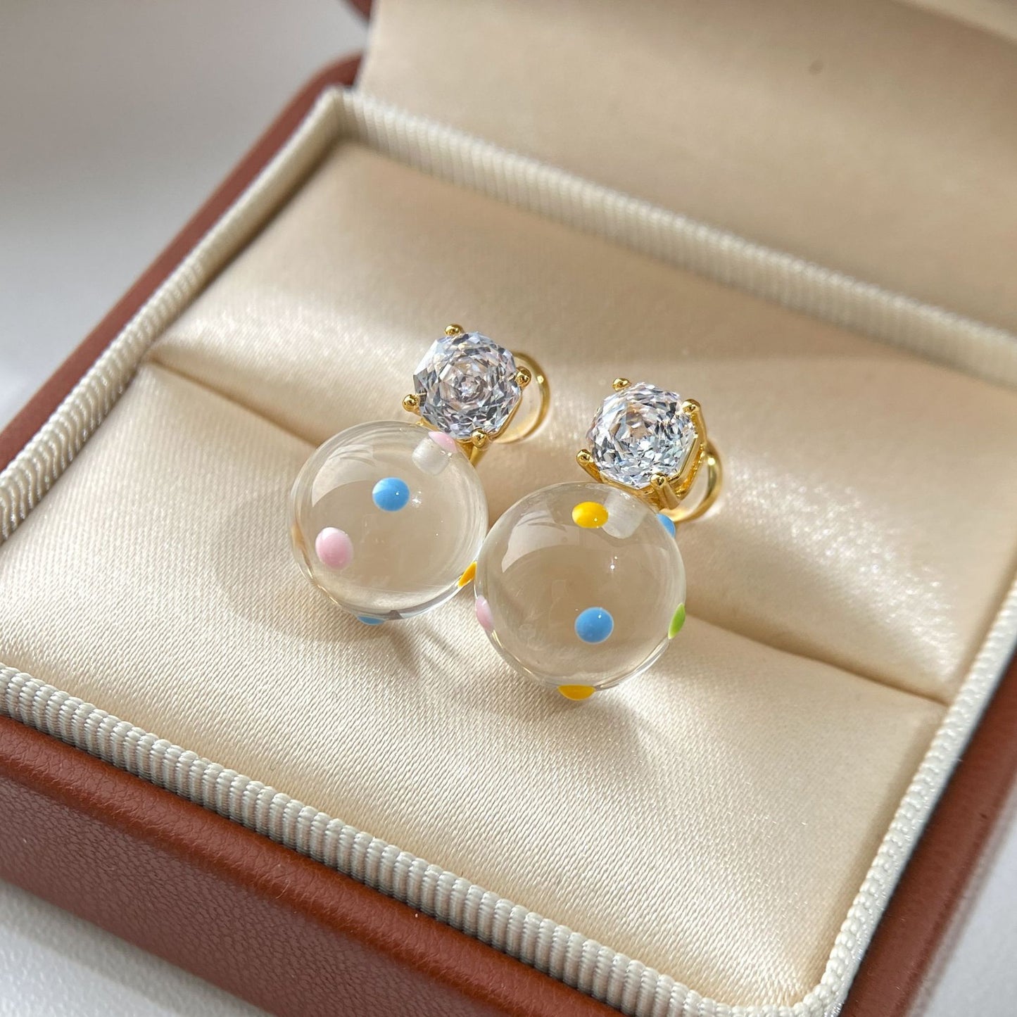 Personality Elegant Transparent Beads Drip Glazed Rings