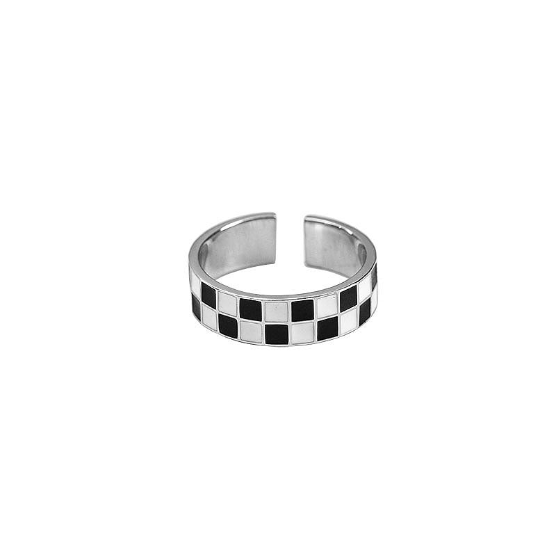 Checkerboard Plaid Female Design Affordable Luxury Rings