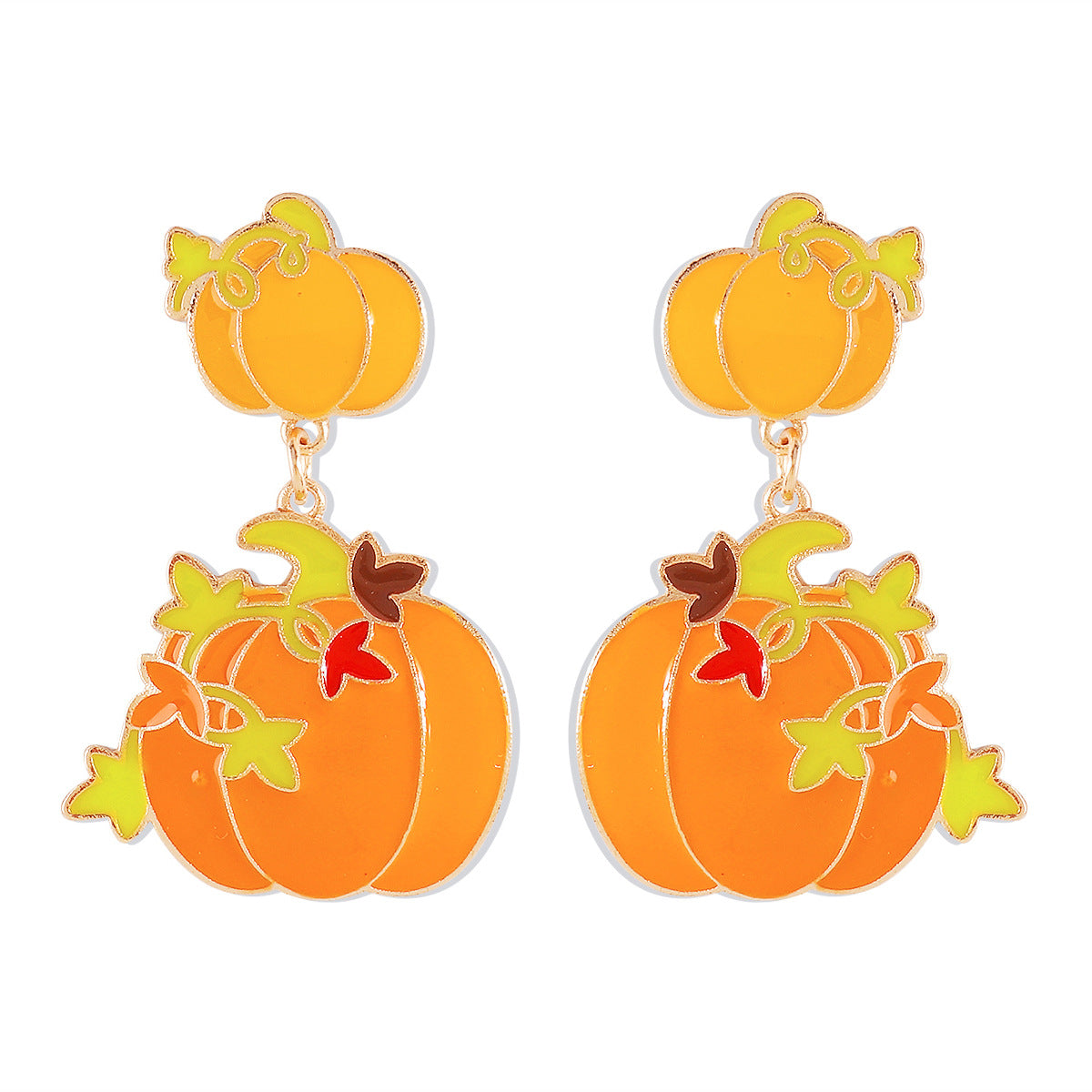 Boucles d'oreilles fantôme de citrouille foncée de fête d'Halloween de dessin animé