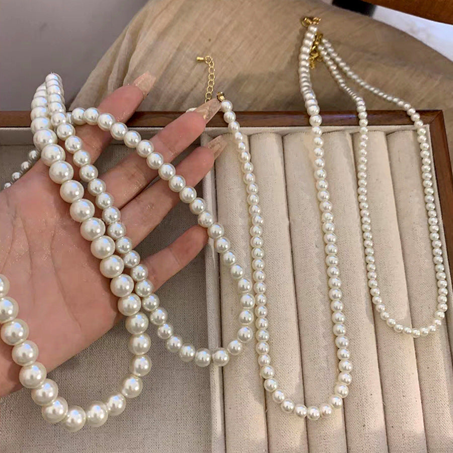 Women's Retro Glass Pearl For Light Luxury Necklaces