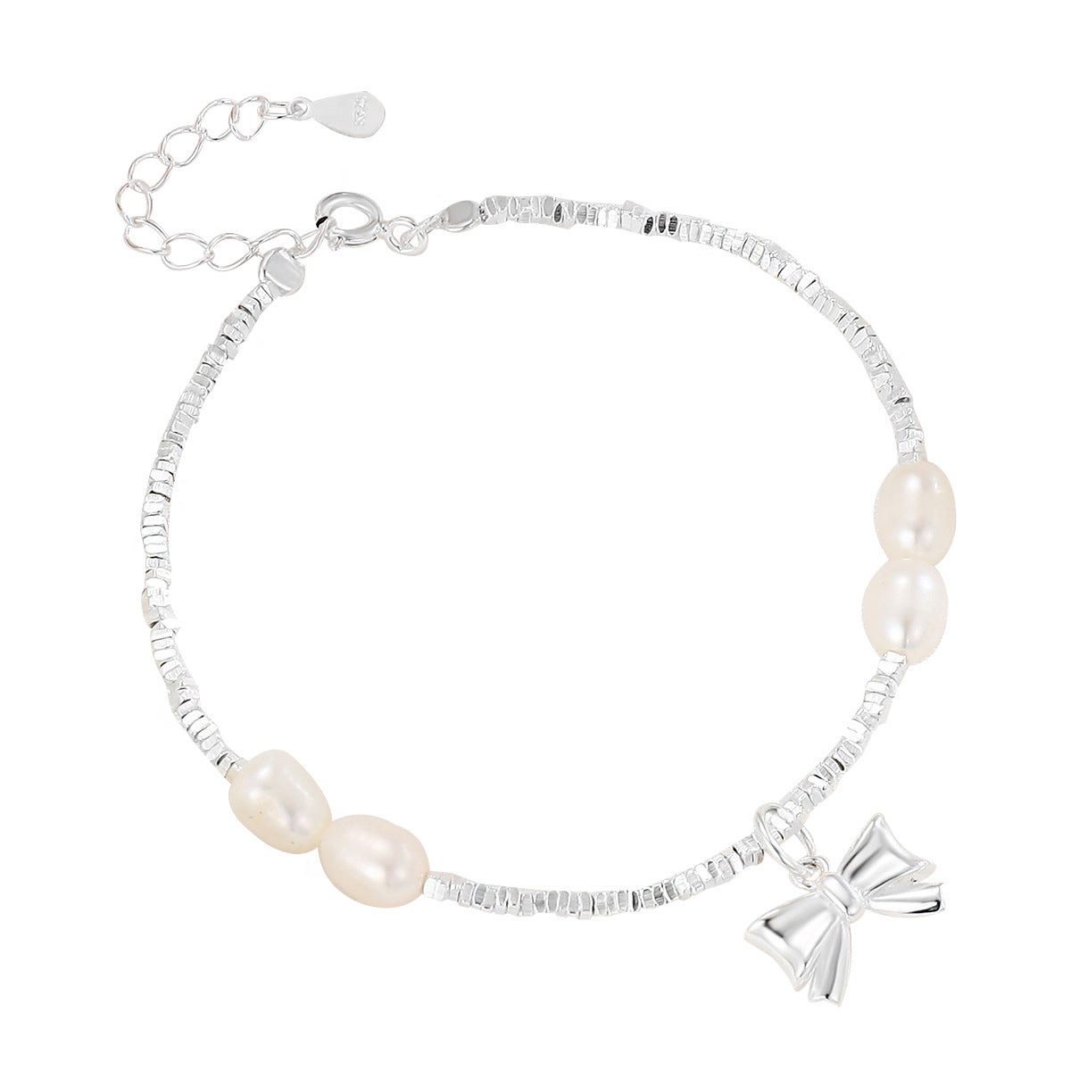 Petits morceaux de Bracelets capricieux avec nœud en perles d'eau douce pour femmes