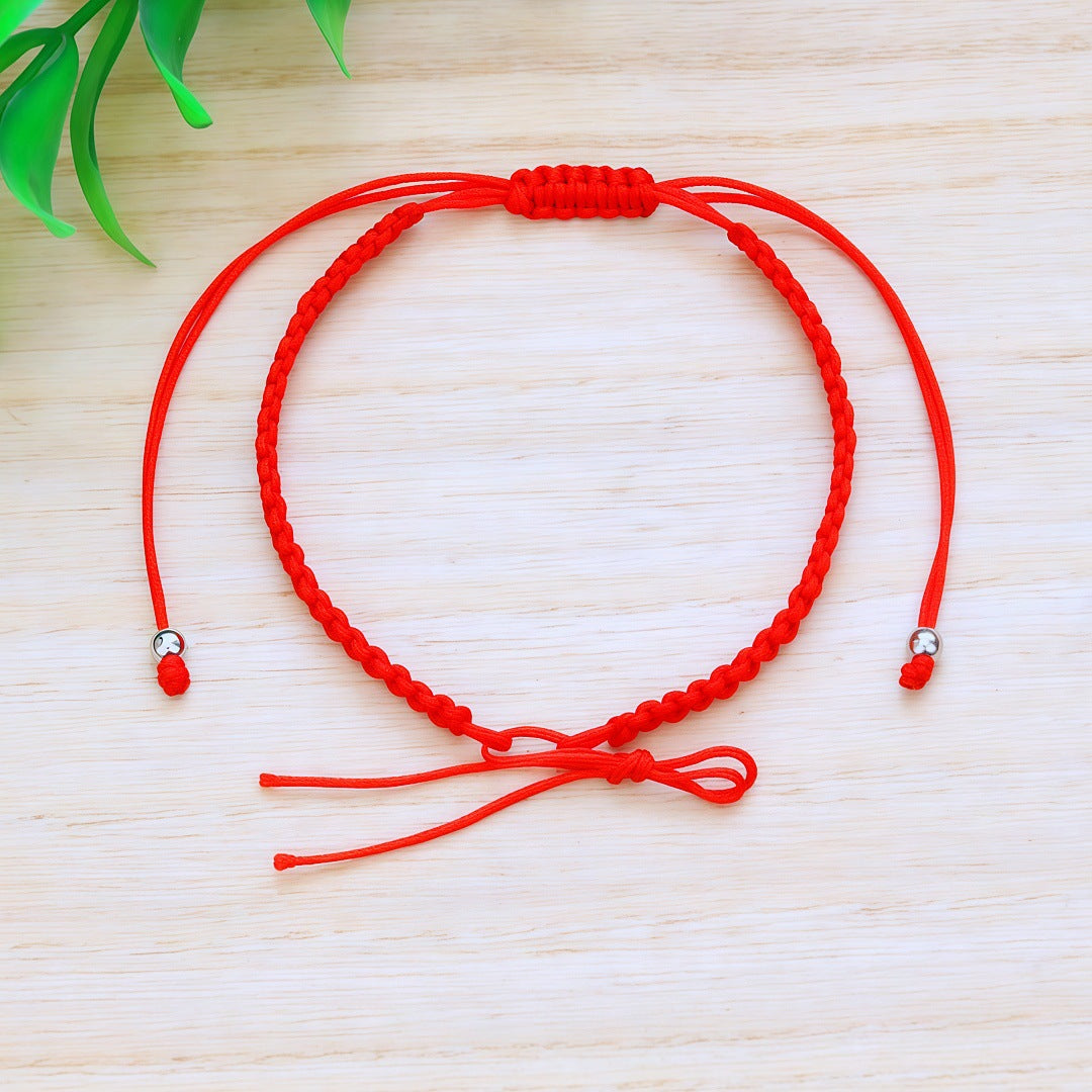 Rope Life Jade Thread Woven Flat Knot Carrying Strap Beads Bracelets