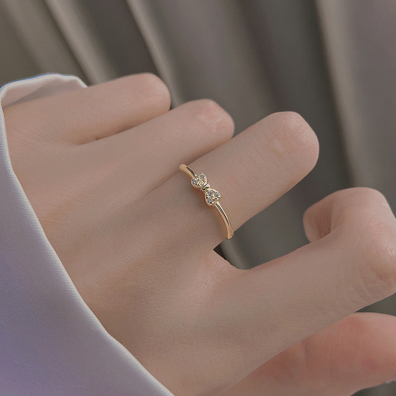 Fresh Sweet Simple Light Luxury Design Princess Style Open Ring