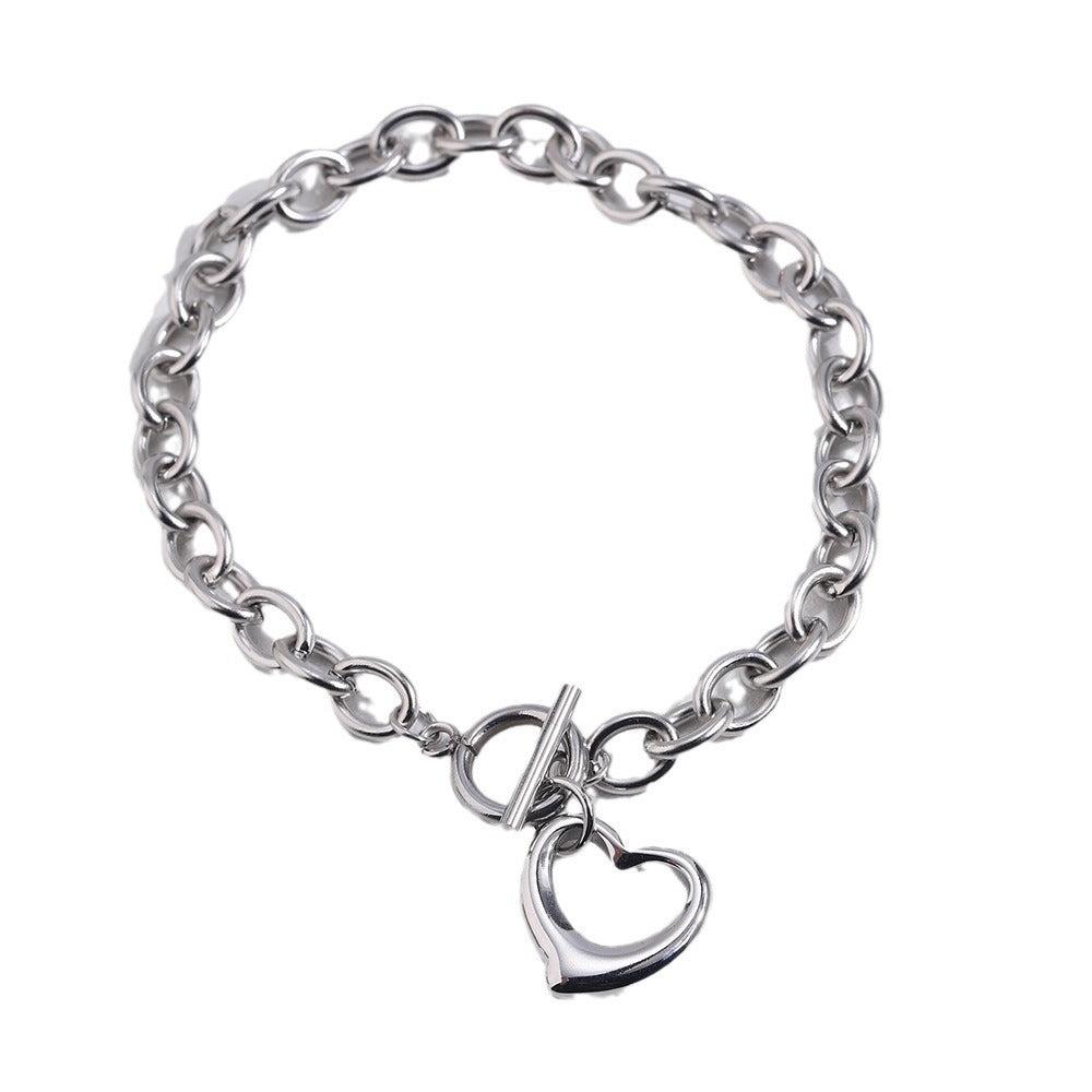 Women's Titanium Steel No Fading Simple Fashion Stainless Love Jewelry Set