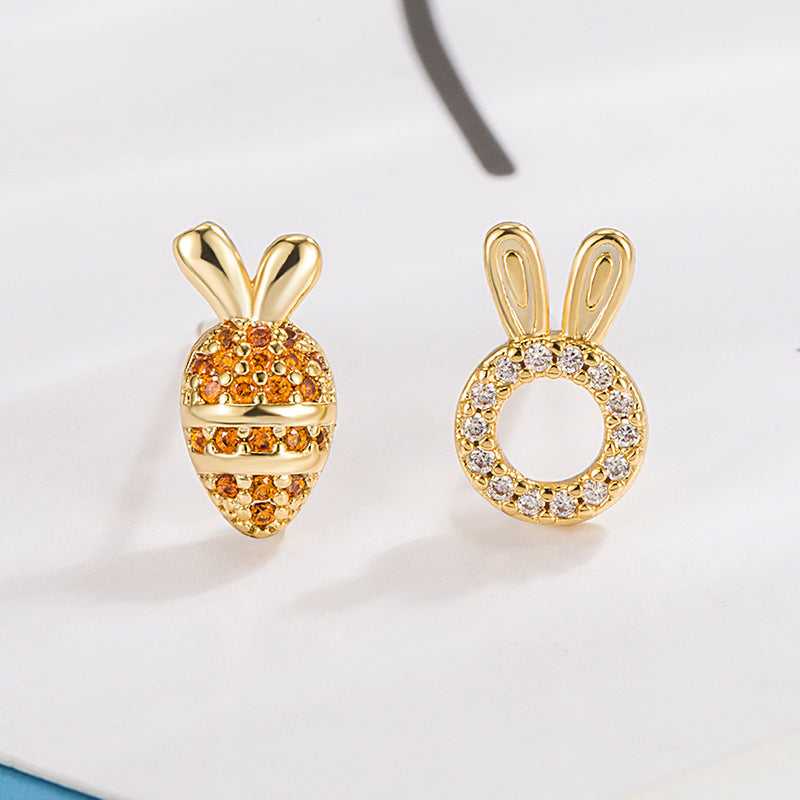 Women's Niche Design Asymmetric Small Simple Cute Sleeping No Earrings