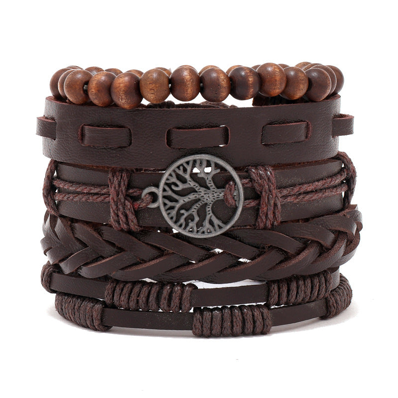 Men's Leather Hand-woven Hip Hop Punk Suit Bracelets