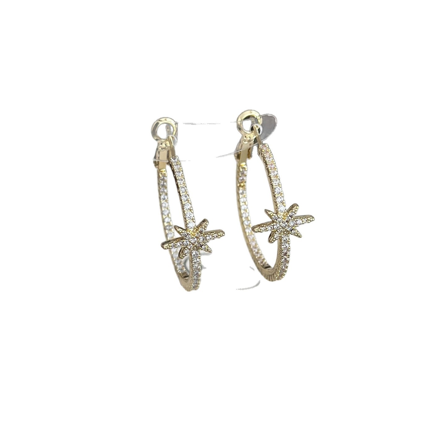Women's Micro Inlaid Zircon Eight Awn Star For Design High-grade Elegant Earrings