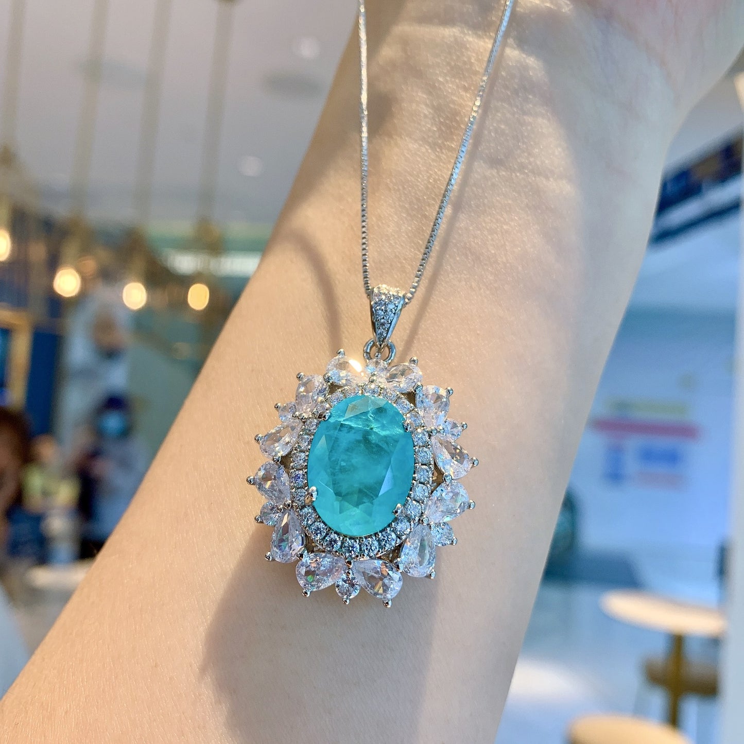 Sheng Retro Style Imitation Blue Ear Jewelry Set