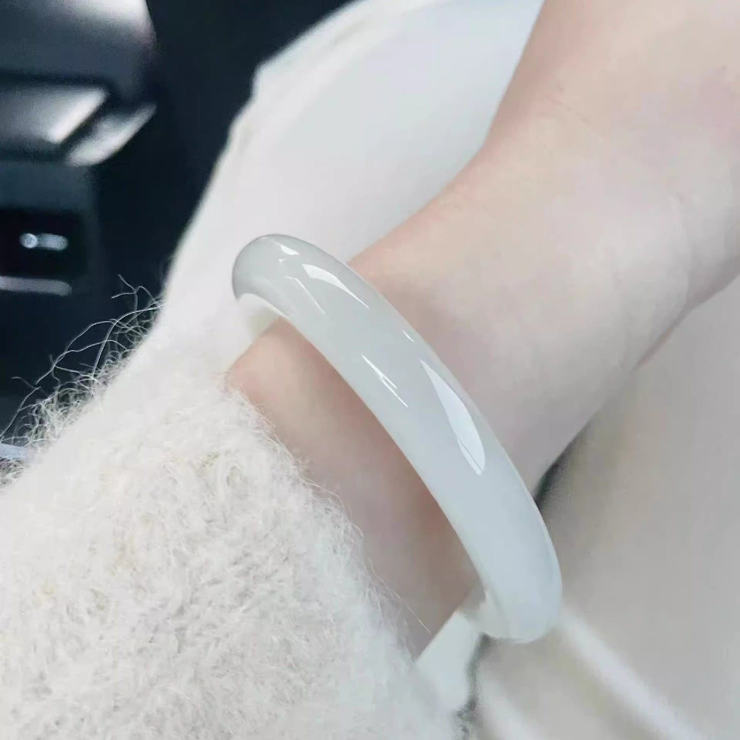 Rock Jade Bangle Round Bar Imperial Concubine Live Bracelet