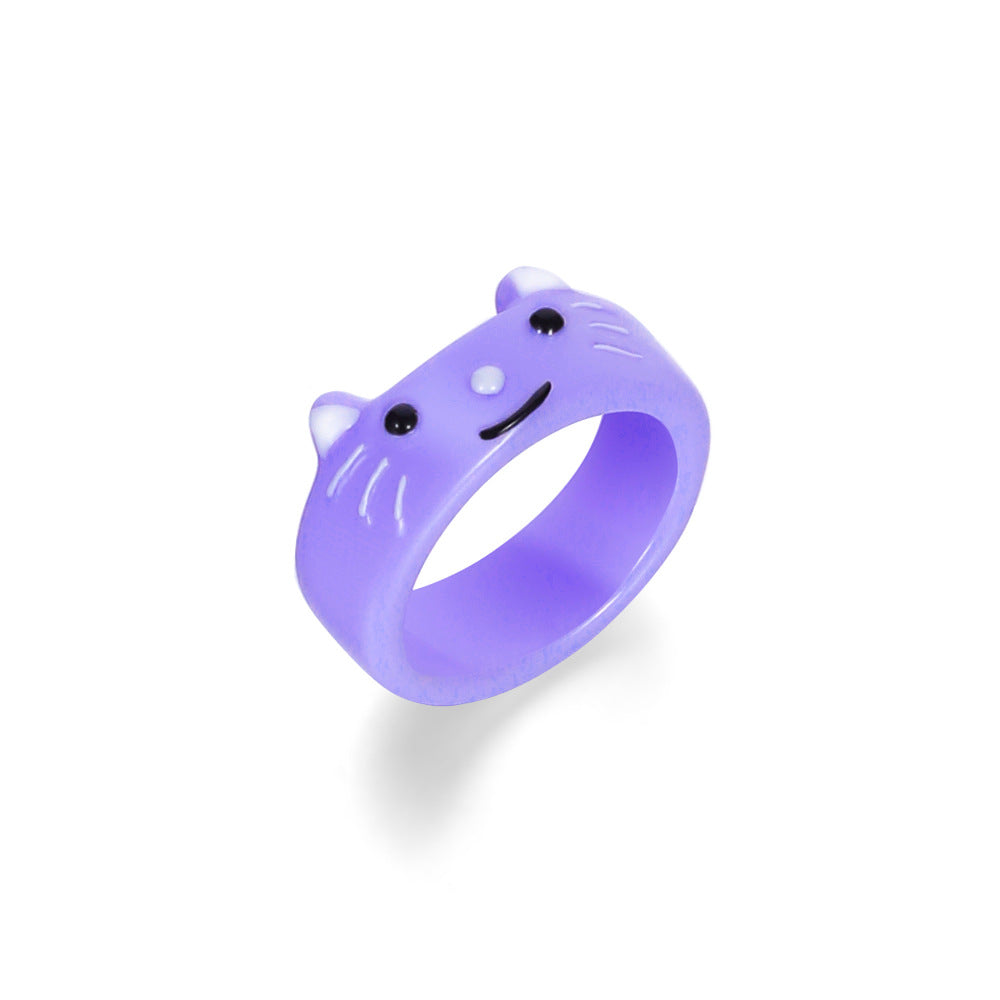 Cartoon Frog Fashion Cute Resin Index Rings