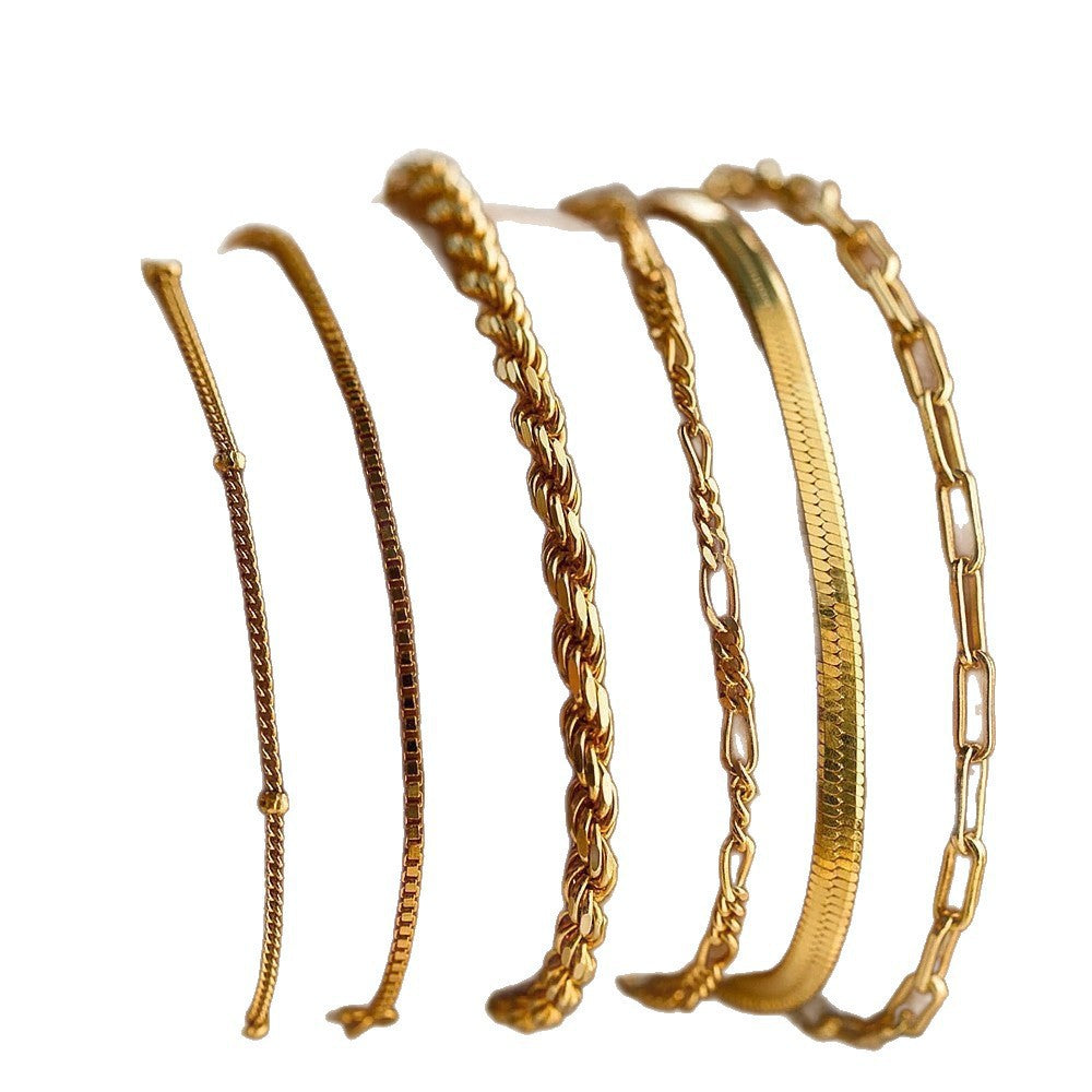 Glamorous Fashion Exquisite Metal Personality Twin Bracelet