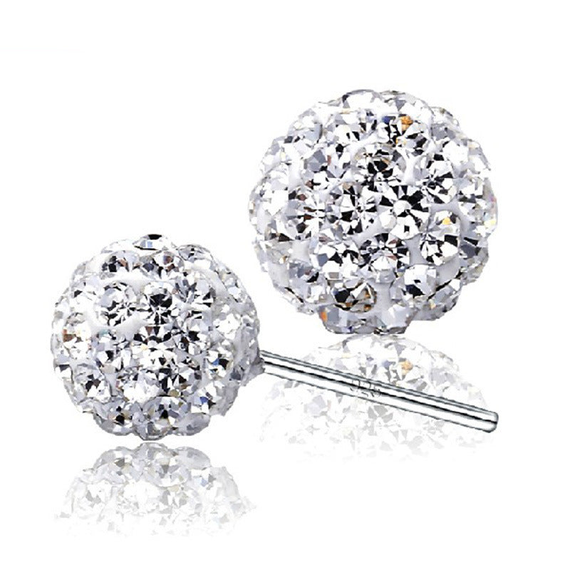 Women's For Super Flash Rhinestone Ball Ornament Full Earrings