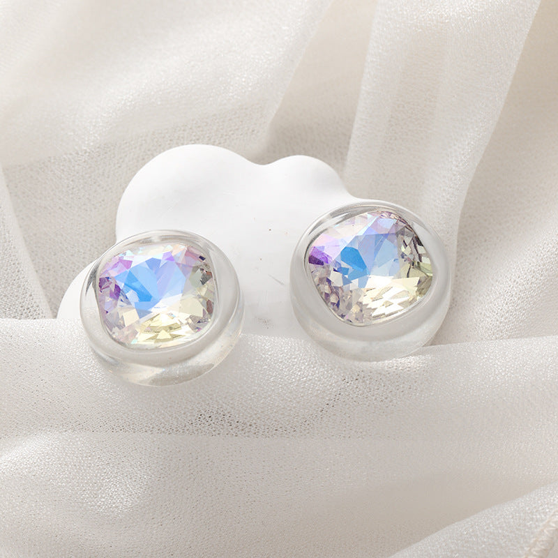 Boucles d'oreilles rondes colorées simples et brillantes pour femmes, pour des boucles d'oreilles abordables