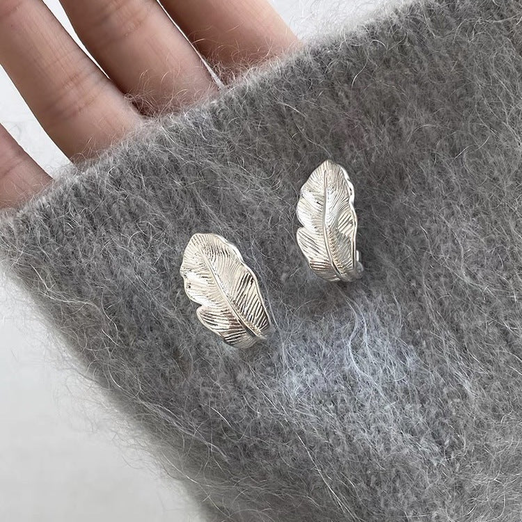 Artistic Retro Leaf Leaf-shaped Cold Style Design Simple Earrings